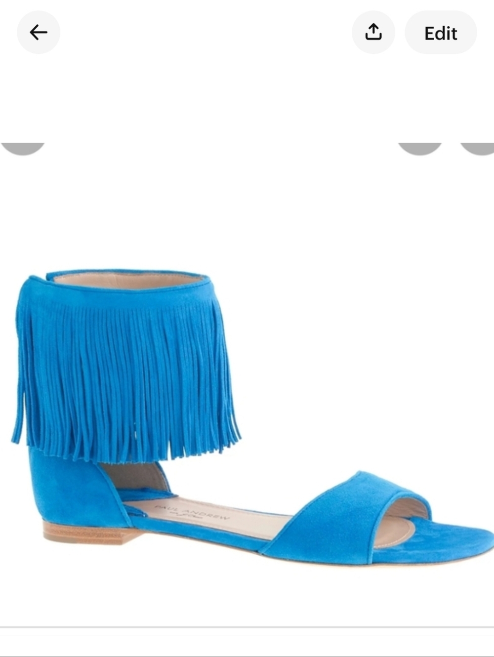 J.Crew x Paul Andrew blue Fringe Flats